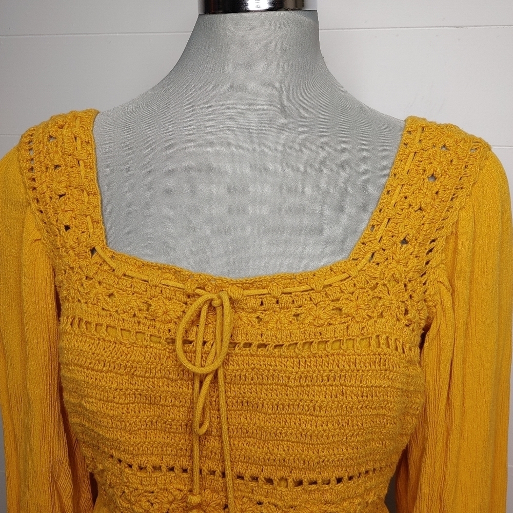 Aeo boho crochet cropped top S - Picture 3 of 11